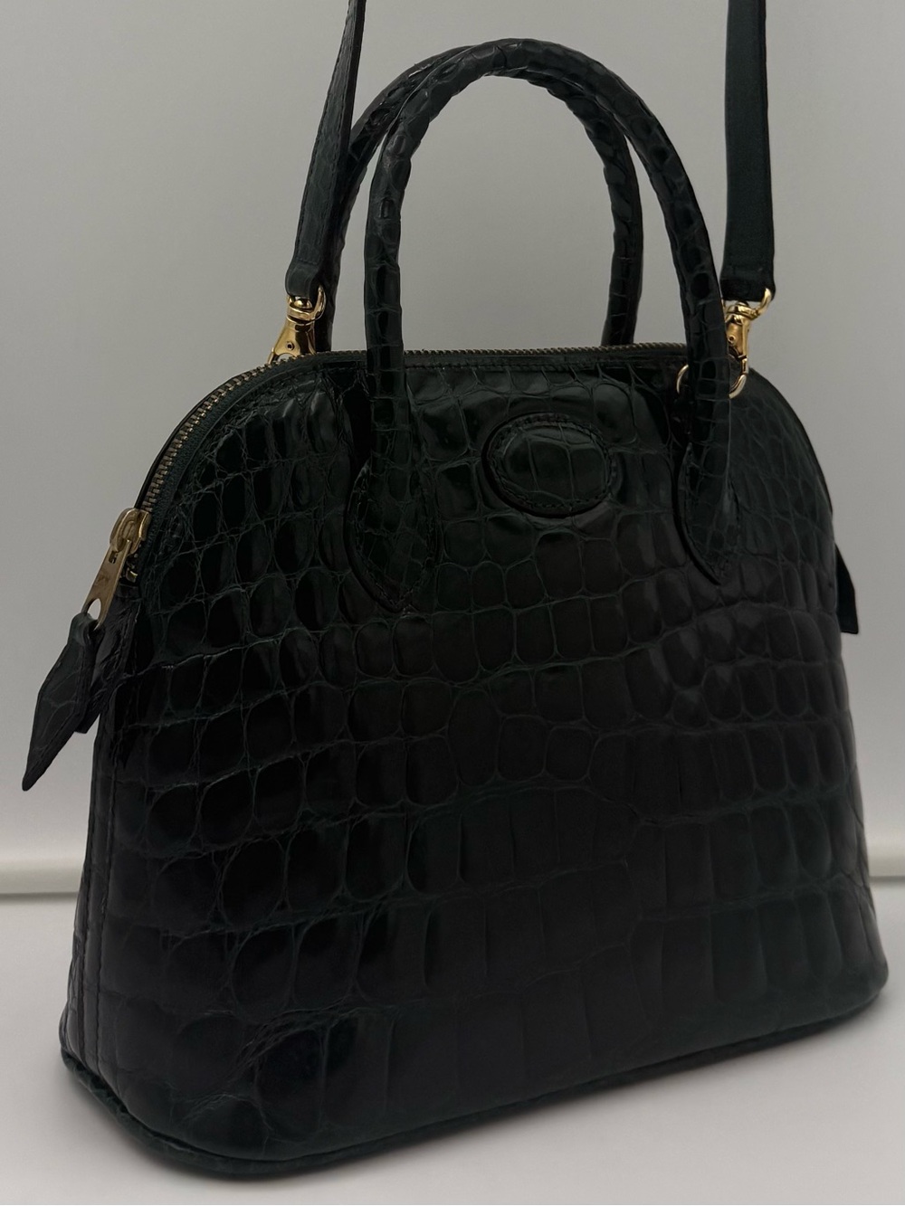 🐊MAURO GOVERNA 1985 PARMA • MINI BUGATTI Bag in Exotic CROCODILE • Made in ITALY